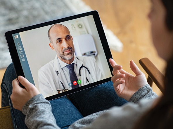 person having a remote video call